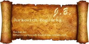 Jurkovich Boglárka névjegykártya
